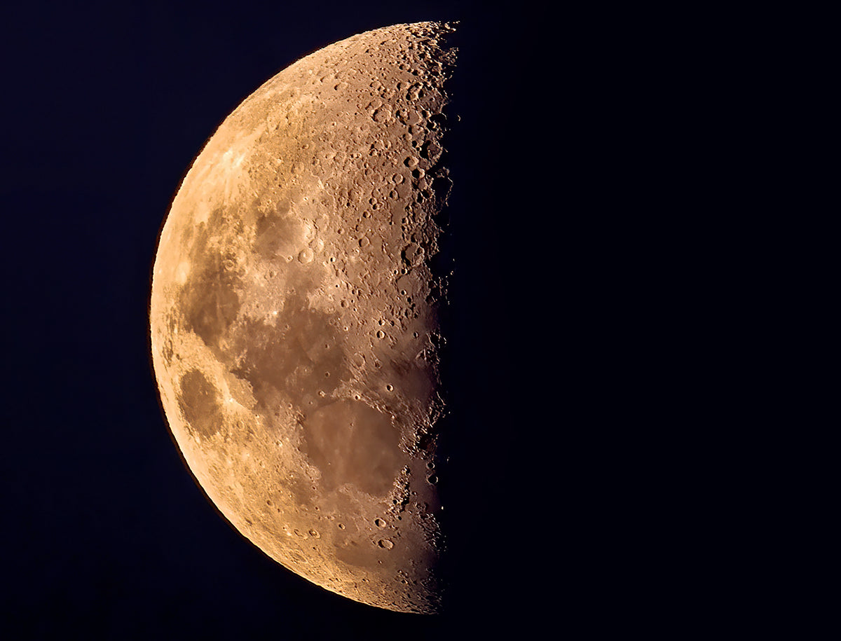 Lunar Veil: First Quarter Moon