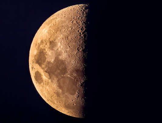 Lunar Veil: First Quarter Moon