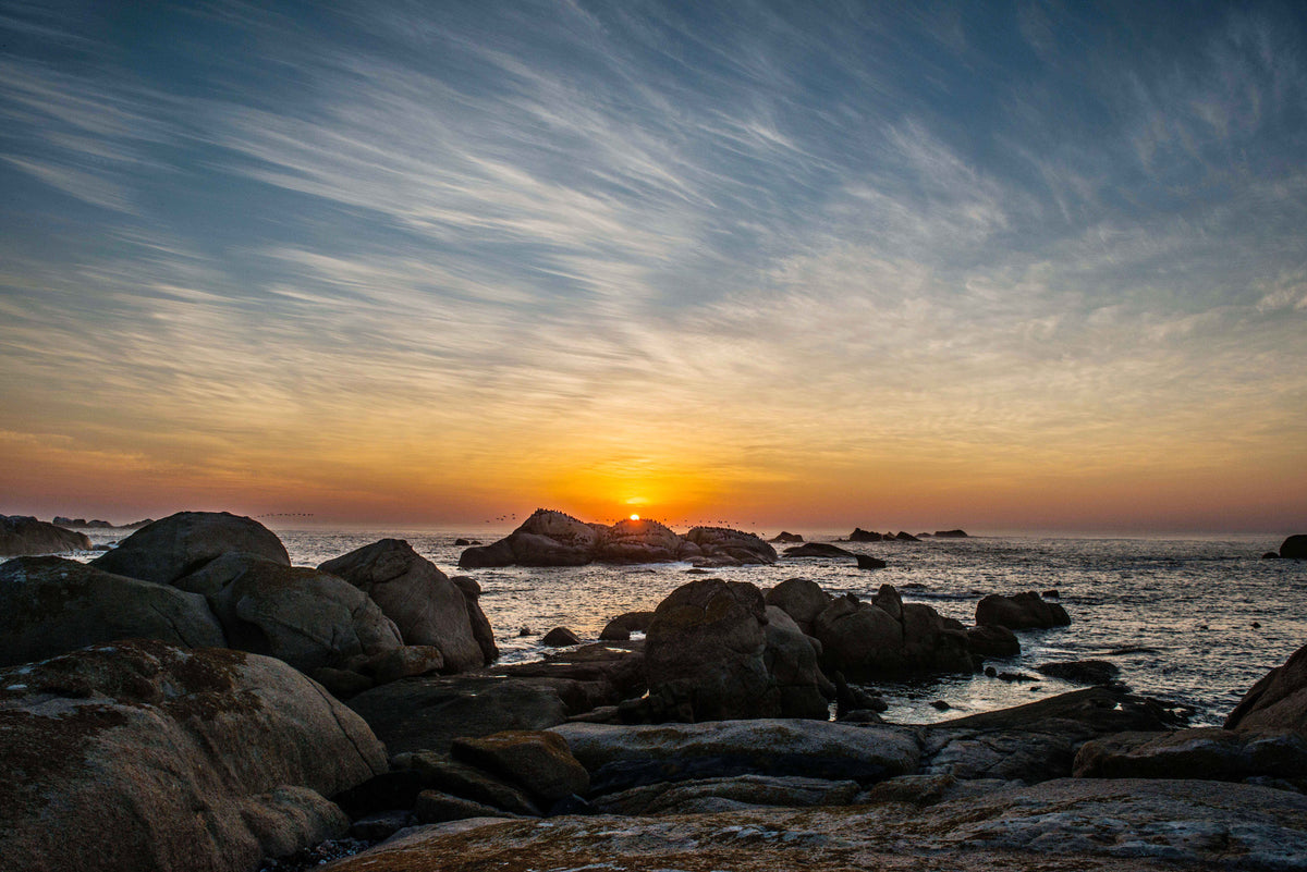 Last Light on the Atlantic: Sunset over the Rocks